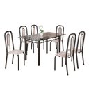 Ver imagem 2 de Conjunto Sala de Jantar com 6 Cadeiras Lívia Preto/Bege