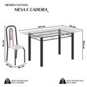 Ver imagem 3 de Conjunto Sala de Jantar com 6 Cadeiras Lívia Preto/Bege