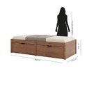 Ver imagem 4 de Cama Solteiro 2 Gavetas Madeira Maciça Beauty Marrom/Amêndoa