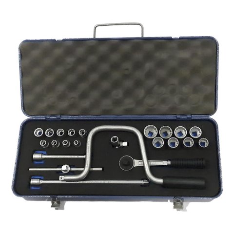 Jogo de Soquetes Sextavados e Estriados 6 À 22mm de 3/8" com 23 Peças - Gedore 014203