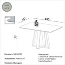 Ver imagem 3 de Mesa de Jantar 4 Lugares Tampo MDF 135cm Off White com Freijó e Bege Rústico Dalla Costa Móveis