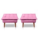 Ver imagem 2 de Kit C-02 Poltronas Opala + 02 Puff Opala Elegante Suede Rose