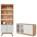Ver imagem 1 de Cristaleira Noronha Off White Matte Freijó com Aparador para Sala Buffet Vitória Freijó Off White –