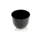 Ver imagem 3 de Cachepot de Metal Preto e Pés Dourado 17cm