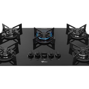 Cooktop a Gás Fischer 5 Bocas Fit Line Trempe Iron