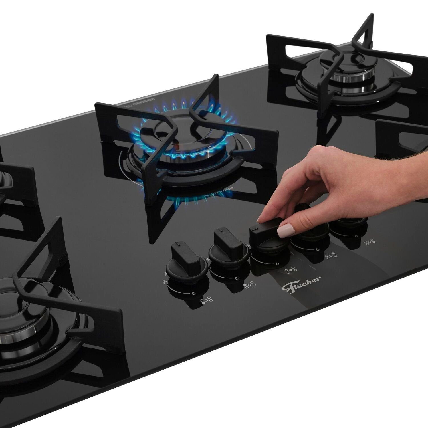 Cooktop a Gás Fischer 5 Bocas Fit Line Trempe Iron - 3