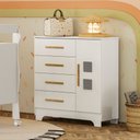 Ver imagem 1 de Cômoda Tigus Móveis Infantil Fly com Pés 4 Gavetas e 1 Porta