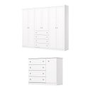 Ver imagem 2 de Conjunto Quarto Adulto Nova York Espresso Móveis Branco HP