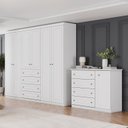 Ver imagem 1 de Conjunto Quarto Adulto Nova York Espresso Móveis Branco HP