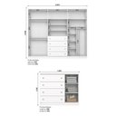 Ver imagem 3 de Conjunto Quarto Adulto Nova York Espresso Móveis Branco HP