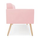 Ver imagem 4 de Sofá Namoradeira Elisa Suede Rosa Bebê Pés Palito Natural - D'Rossi