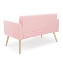 Ver imagem 6 de Sofá Namoradeira Elisa Suede Rosa Bebê Pés Palito Natural - D'Rossi
