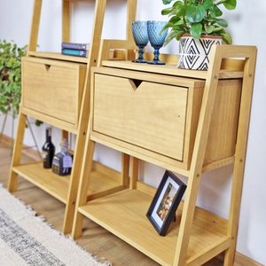 Nicho com Porta para Estante Pipa 29x55x28 em Madeira de Pinus Cubomob Mel