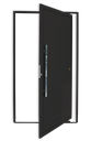 Ver imagem 1 de Porta Pivotante Alumínio Lambril c/Puxador e.Preto 120 Brimak