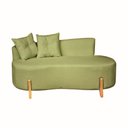 Ver imagem 2 de Kit Decorativo Sofá Curvo Orgânico + 01 Puff e Poltrona Luna Boucle Verde Menta - Montanaris Decor