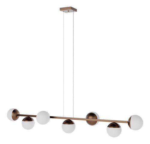 Lustre para Sala Pendente Jabuticaba 7 Globos com Lampadas Branco Quente - Bronze - 110v/220v