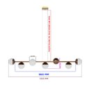 Ver imagem 5 de Pendente Lustre de Teto Jabuticaba Alumínio Bronze com 7 Globos Vidro Fosco e Lâmpadas Branco Quente