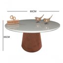 Ver imagem 3 de Mesa de Centro Mesa de Centro com Vidro Redondo MDF Madeira 80cm Off White