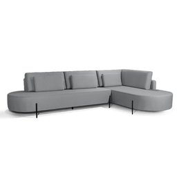Sofá 4 Lugares com Chaise Direito Austrália Linho 293cm Redenobre Cor:cinza; - 1