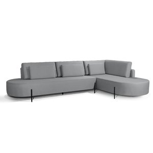 Sofá 4 Lugares com Chaise Direito Austrália Linho 293cm Redenobre Cor:cinza;