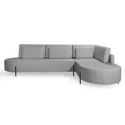 Sofá 4 Lugares com Chaise Direito Austrália Linho 293cm Redenobre Cor:cinza; - 3