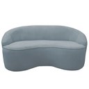 Ver imagem 6 de Sofá Curvo Montserrat 150cm 02 Lugares Bouclé Azul Claro - Nexta Casa