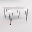 Ver imagem 4 de Conjunto de Mesa de Ferro Preto Tampo Branco 120x75 4 Cadeiras Ferro Preta Assento Pret