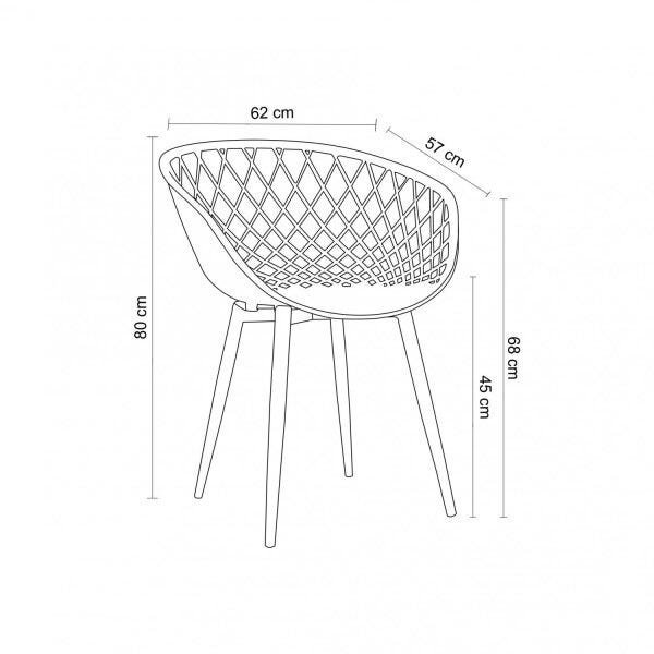 Cadeira com Braços Polipropileno Clarice  - 2