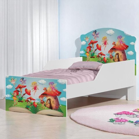 Cama Infantil Tick Fadinhas Meninas com Colchão