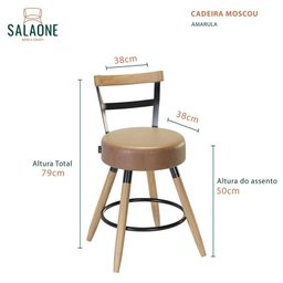 Kit 2 Cadeiras Moscou Baixa 50cm Amarula - Salaone - 5