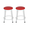 Kit 2 Banquetas Baixa Banco Cozinha Americana Balcão Bar Aço:vermelho/branco - 1