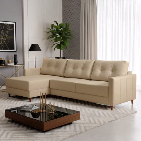 Sofá Living 260cm Chaise Lado Esquerdo Eros