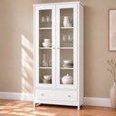 Ver imagem 1 de Cristaleira Lume Yescasa 184cm x 80cm para Sala de Jantar 2 Portas Branco