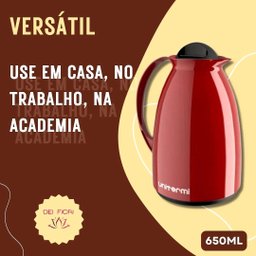 Garrafa Termica 650ml Bico Antigotas Cafe Leite Livre de Bpa Quente Gelada Casa Trabalho Tampa Rosca - 5