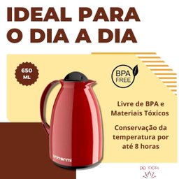 Garrafa Termica 650ml Bico Antigotas Cafe Leite Livre de Bpa Quente Gelada Casa Trabalho Tampa Rosca - 6