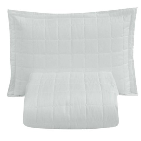 Kit Cobre Leito Colcha Monaco Solteiro Dupla Face 2 Peças Branco 100% Poliéster