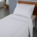 Ver imagem 3 de Kit Cobre Leito Colcha Monaco Solteiro Dupla Face 2 Peças Branco 100% Poliéster