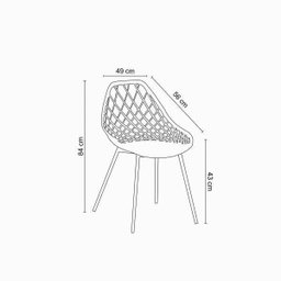Cadeira de Jantar Base Aço 84cm Cloe - 3