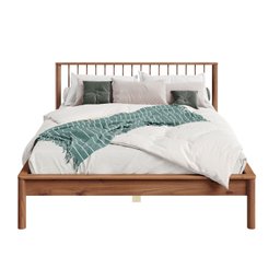 Cama Casal Queen de Madeira Maciça Moderna Apoana Castanho - 5