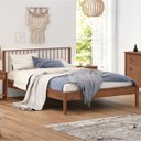 Ver mais imagens de Cama Casal Queen de Madeira Maciça Moderna Apoana Castanho Idimex