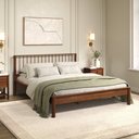 Ver imagem 1 de Cama Casal Queen de Madeira Maciça Moderna Apoana Castanho Idimex
