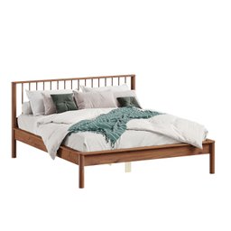 Cama Casal Queen de Madeira Maciça Moderna Apoana Castanho - 4