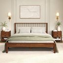 Ver imagem 3 de Cama Casal Queen de Madeira Maciça Moderna Apoana Castanho Idimex