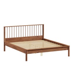 Cama Casal Queen de Madeira Maciça Moderna Apoana Castanho - 2