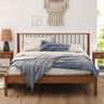 Cama Casal Queen de Madeira Maciça Moderna Apoana Castanho Idimex - 1