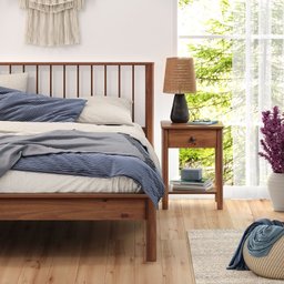 Cama Casal Queen de Madeira Maciça Moderna Apoana Castanho - 7