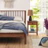 Cama Casal Queen de Madeira Maciça Moderna Apoana Castanho Idimex - 9