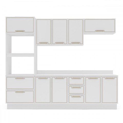 Cozinha Completa Amara 10 Portas 4 Gavetas Branco - Politorno