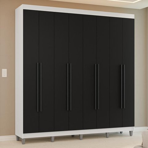Guarda-Roupa Casal com Pés 8 Portas Batentes Venus Madesa