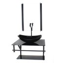 Ver imagem 1 de GABINETE DE VIDRO PARA BANHEIRO 60CM AP CUBA OVAL CHANFRADA PRETO FULL